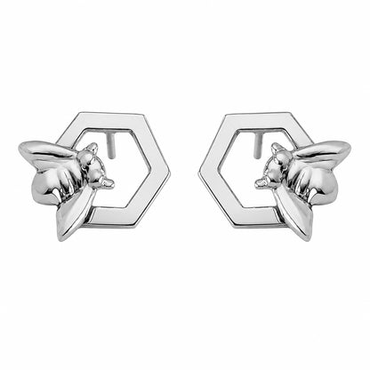 14K Gold Honey Bee Stud Earrings