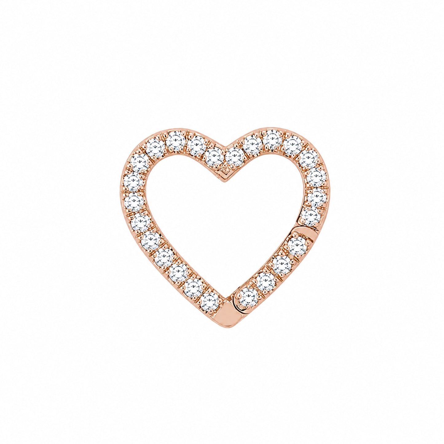 14K Gold Pavé Diamond Heart Charm Enhancer