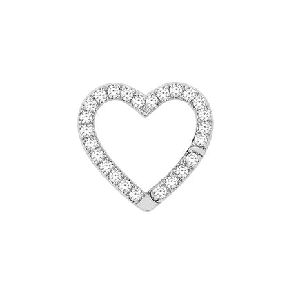 14K Gold Pavé Diamond Heart Charm Enhancer
