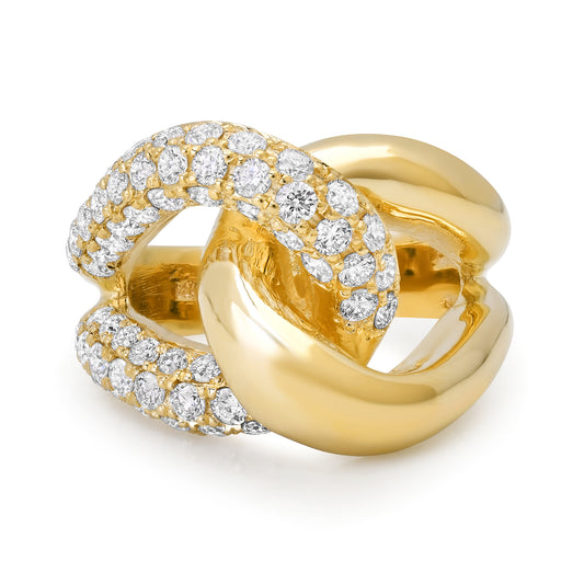 14K Gold Pavé Diamond Infinity Love Knot Ring