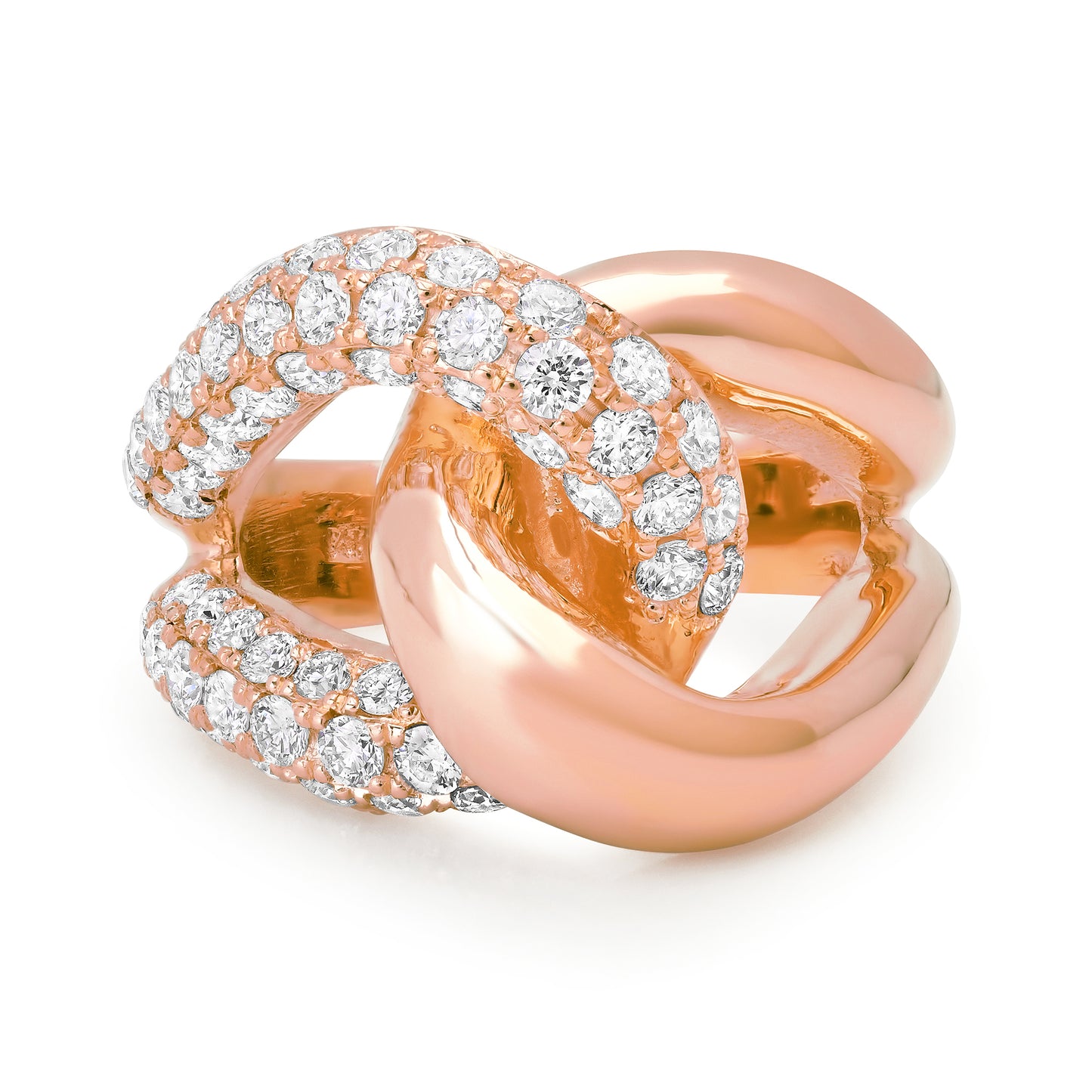 14K Gold Pavé Diamond Infinity Love Knot Ring