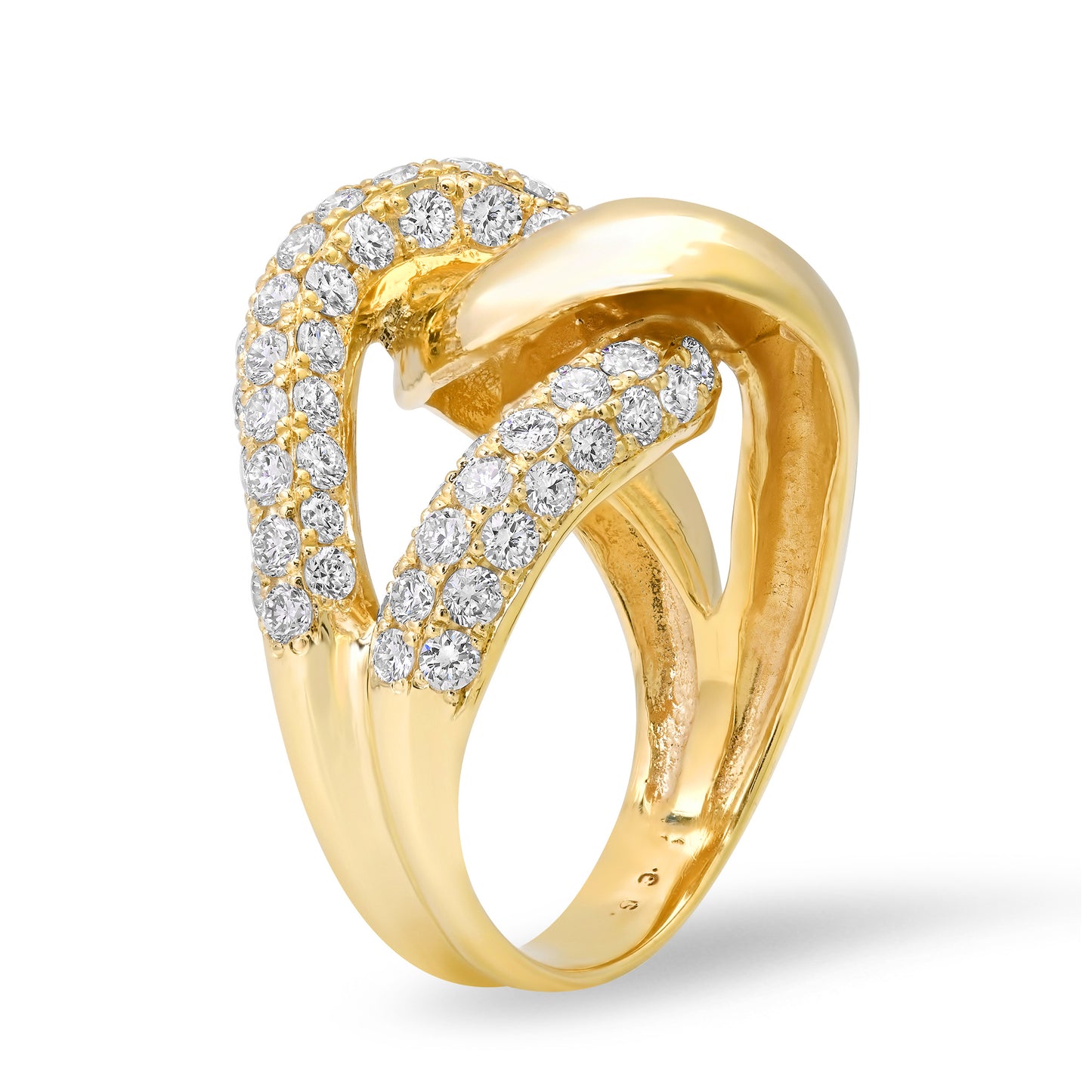 14K Gold Pavé Diamond Infinity Love Knot Ring
