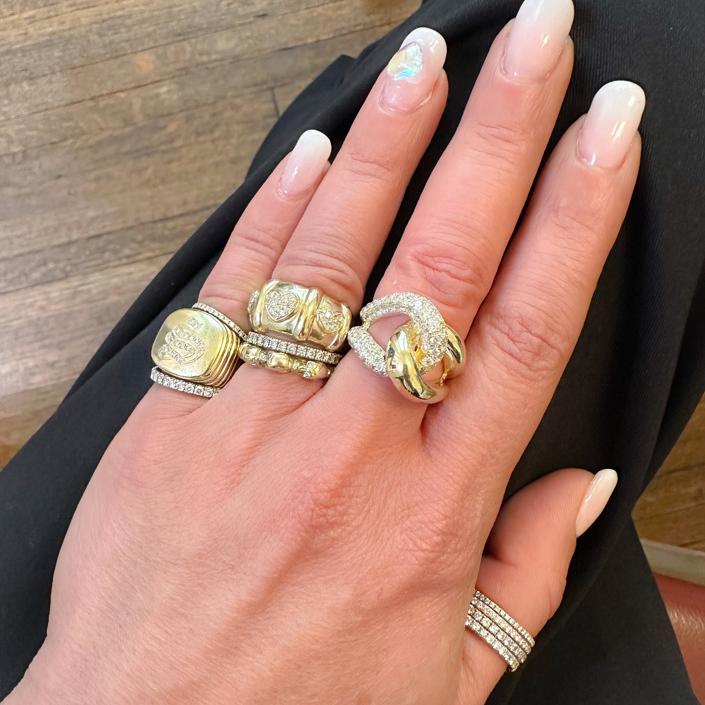 14K Gold Pavé Diamond Infinity Love Knot Ring