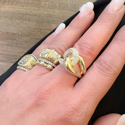 14K Gold Pavé Diamond Infinity Love Knot Ring