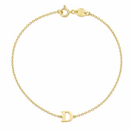 14K Gold Initial Letter Bracelet