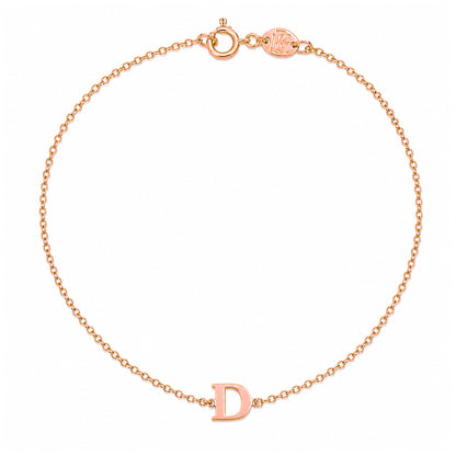 14K Gold Initial Letter Bracelet