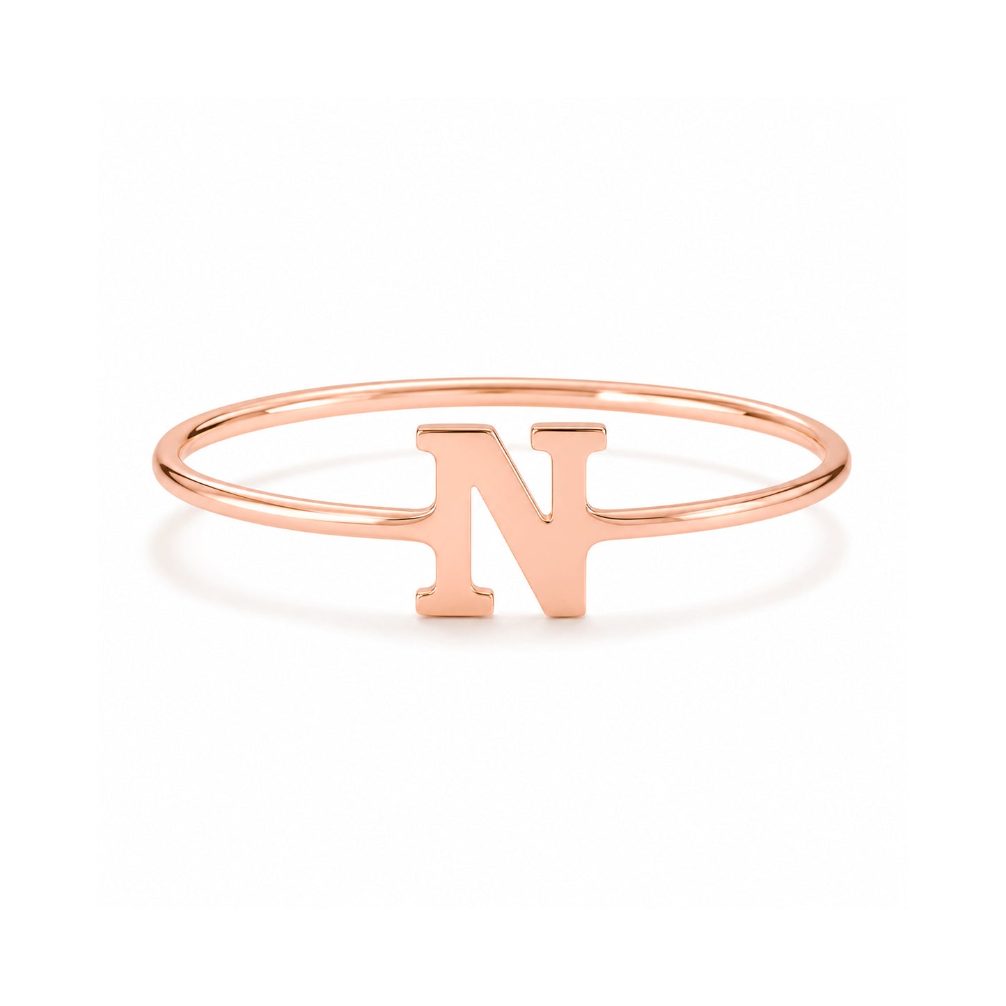 14K Gold Initial Letter Ring