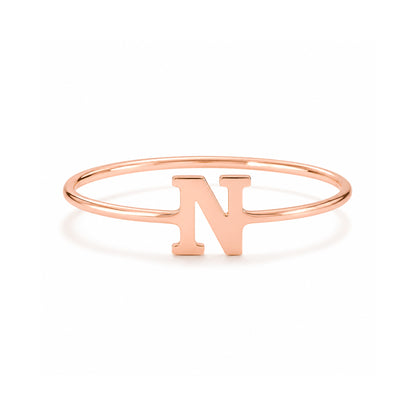 14K Gold Initial Letter Ring