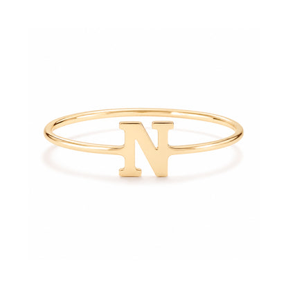 14K Gold Initial Letter Ring