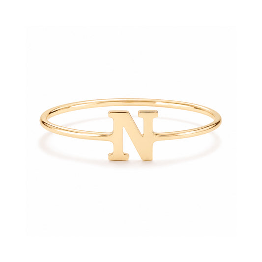14K Gold Initial Letter Ring