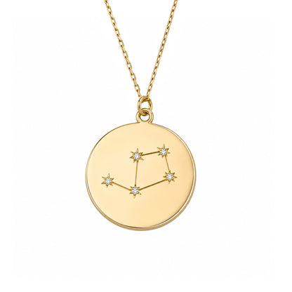 Zodiac Constellation Collection: Libra 14K Gold & Diamond Pendant Necklace