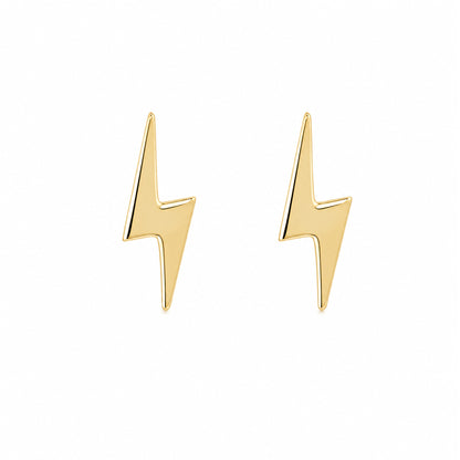 14K Gold XS Lightning Bolt Stud Earrings