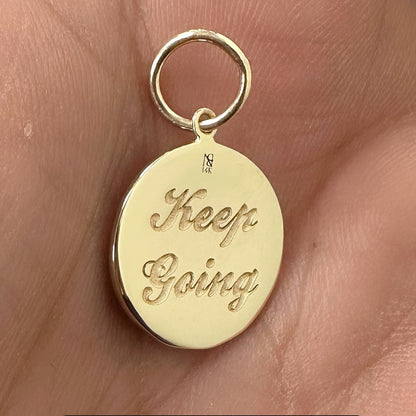 14K Gold Lion Medallion Charm Pendant, Small Size