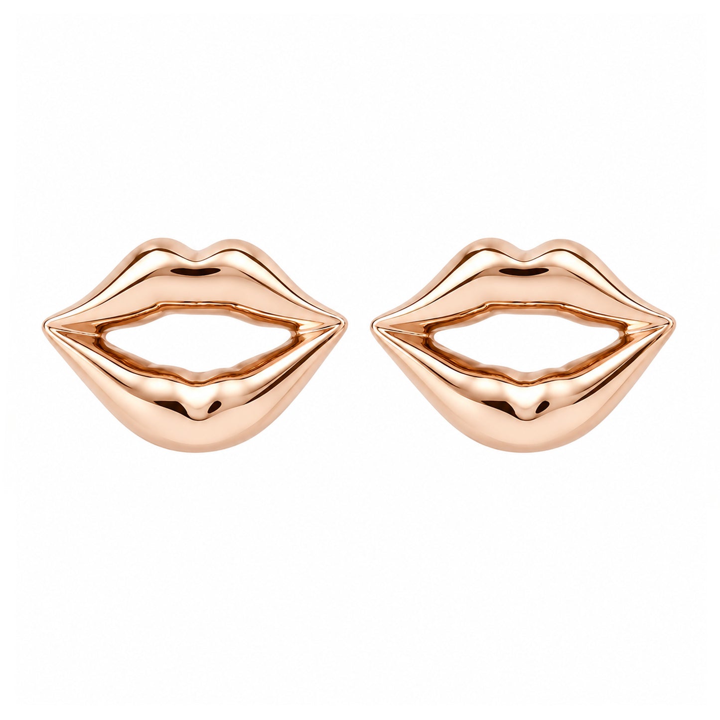 14K Gold Lip Pout Stud Earrings