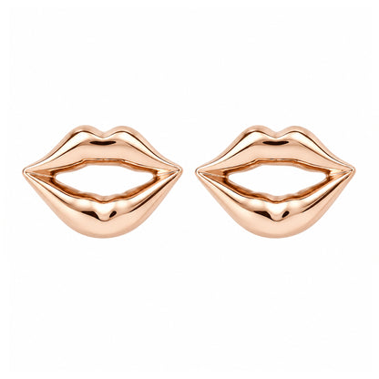 14K Gold Lip Pout Stud Earrings