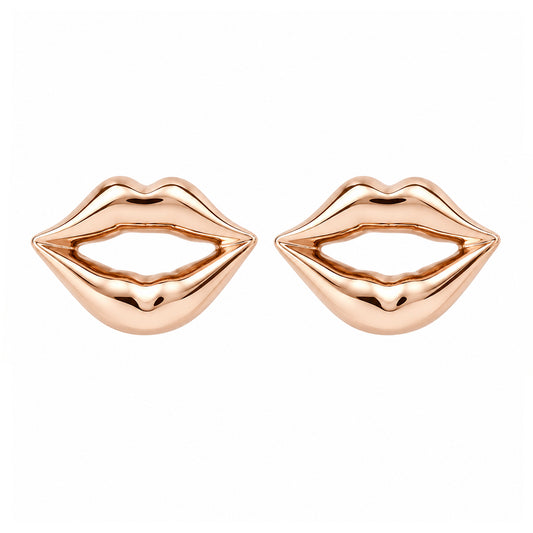 14K Gold Lip Pout Stud Earrings