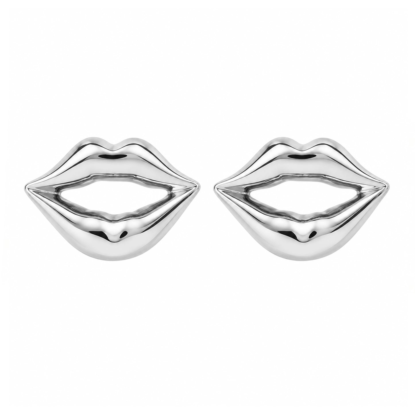 14K Gold Lip Pout Stud Earrings