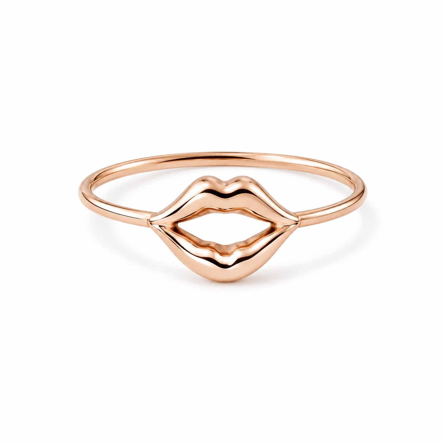 14K Gold Lip Pout Kiss Ring