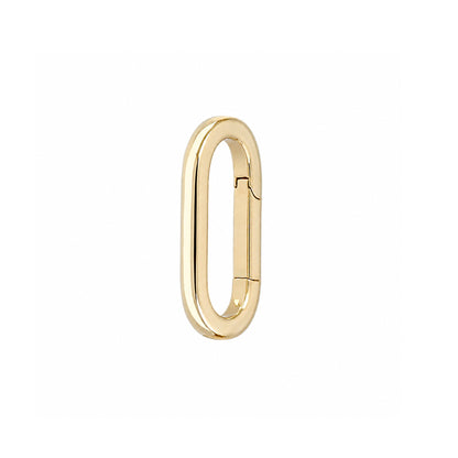 14K Gold Elongated Oval Charm Enhancer ~ Small Size