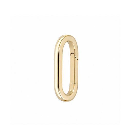 14K Gold Elongated Oval Charm Enhancer ~ Small Size