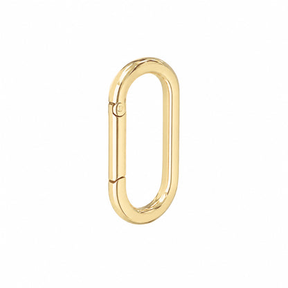 14K Gold Elongated Oval Charm Enhancer ~ Large Size