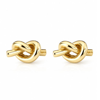 14K Gold Love Knot Stud Earrings