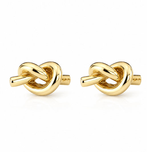 14K Gold Love Knot Stud Earrings