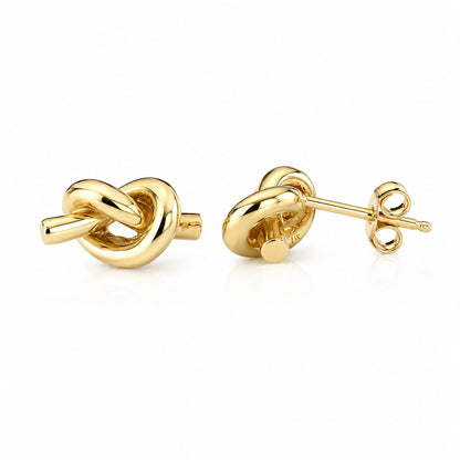 14K Gold Love Knot Stud Earrings