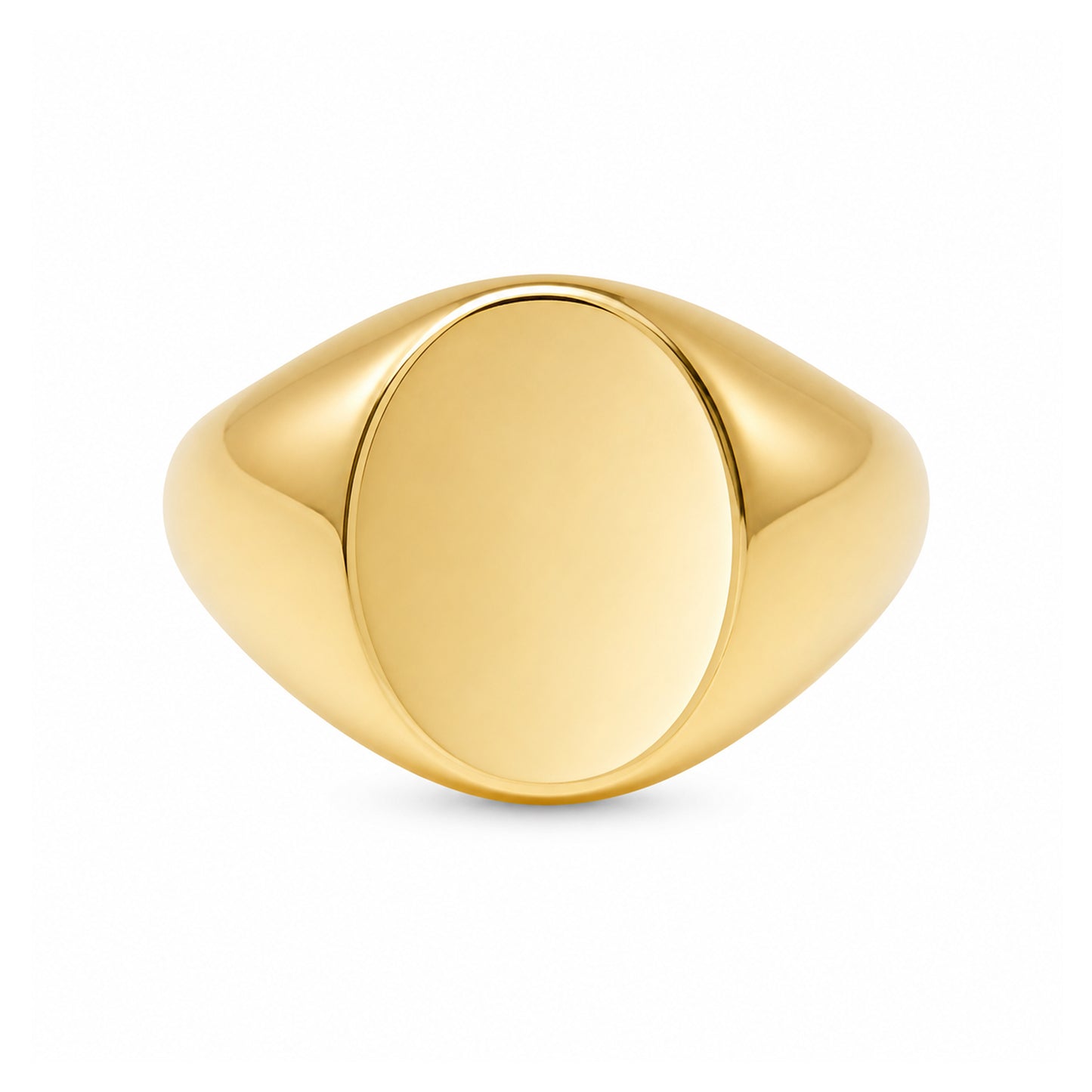 14K Gold Oval Signet Ring ~ Large Size