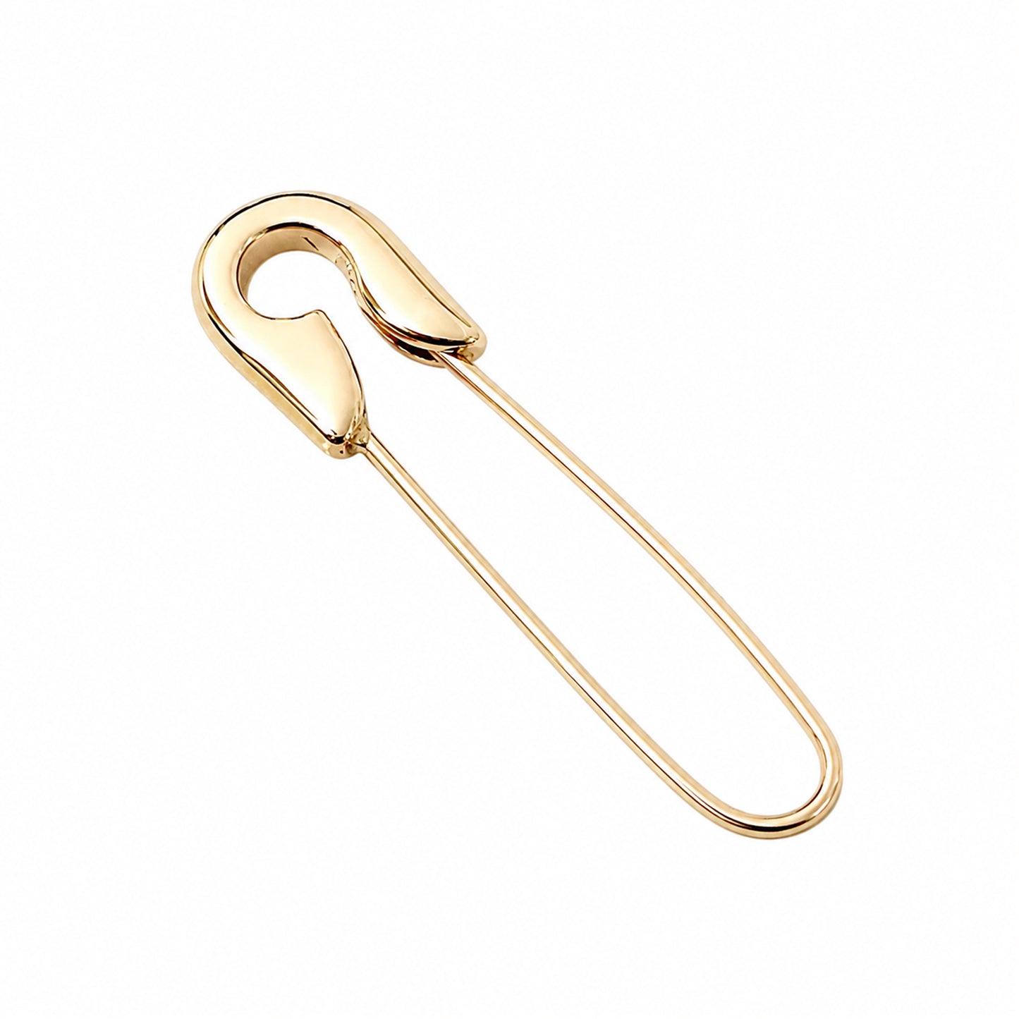 14K Gold Large Size Safety Pin Earring