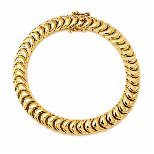 14K Gold Luna Link Chain Bracelet