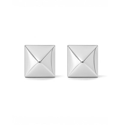 Spike Collection: 14K Gold Pyramid Spike Stud Earrings, Large Size