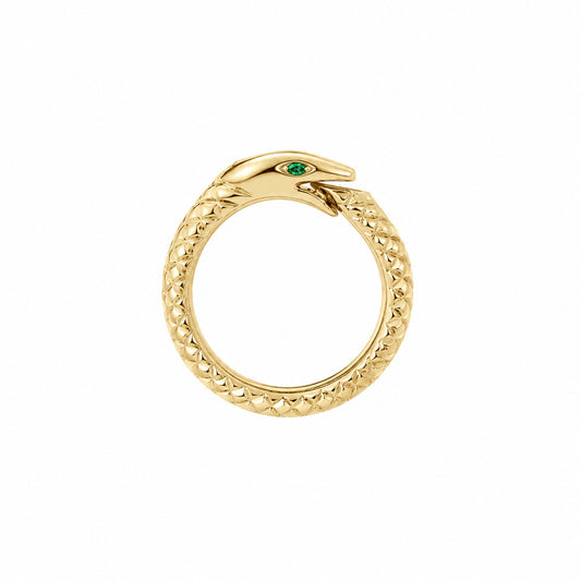 14K Gold Ouroboros Snake Charm Enhancer ~ Medium Size
