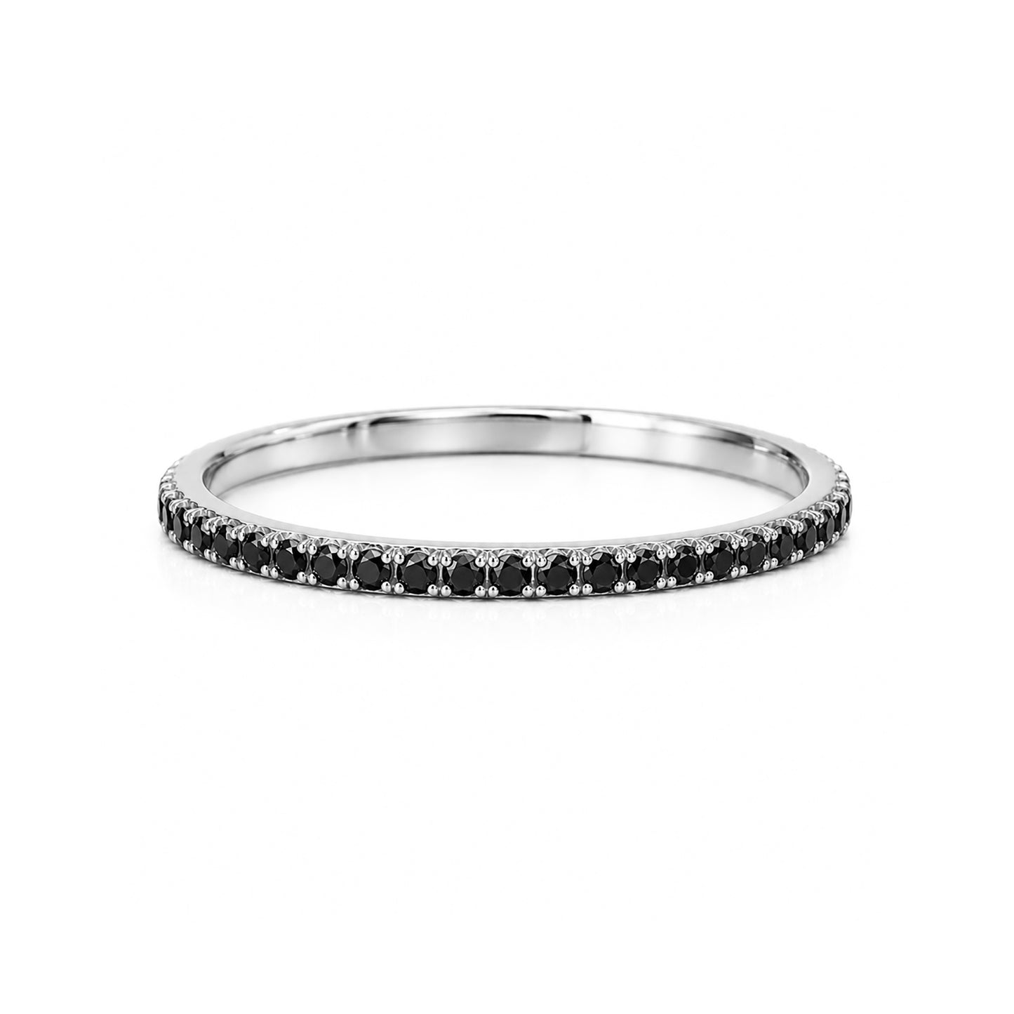 14K Gold Micro Pavé Black Diamond Full Eternity Band