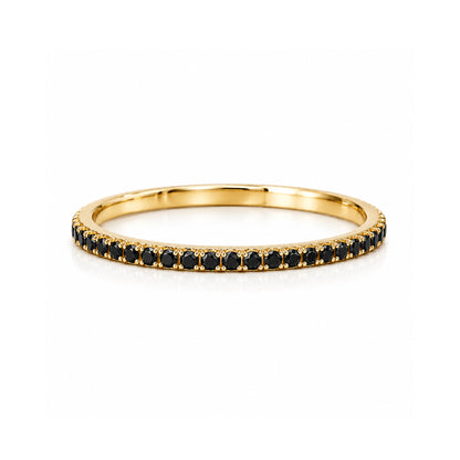 14K Gold Micro Pavé Black Diamond Full Eternity Band