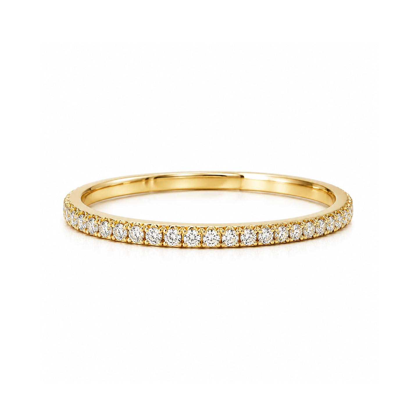 14K Gold Micro Pavé Diamond Eternity Band