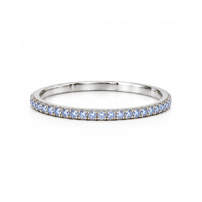 14K Gold Micro Pavé Denim Blue Sapphire Full Eternity Band