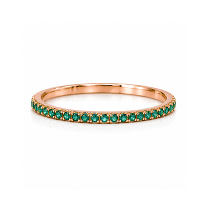14K Gold Micro Pavé Emerald Full Eternity Band