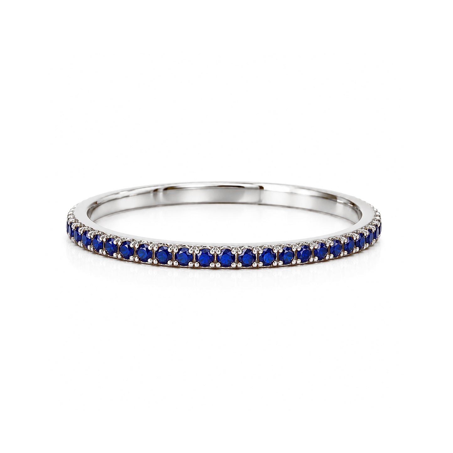 14K Gold Micro Pavé Sapphire Gemstone Full Eternity Band