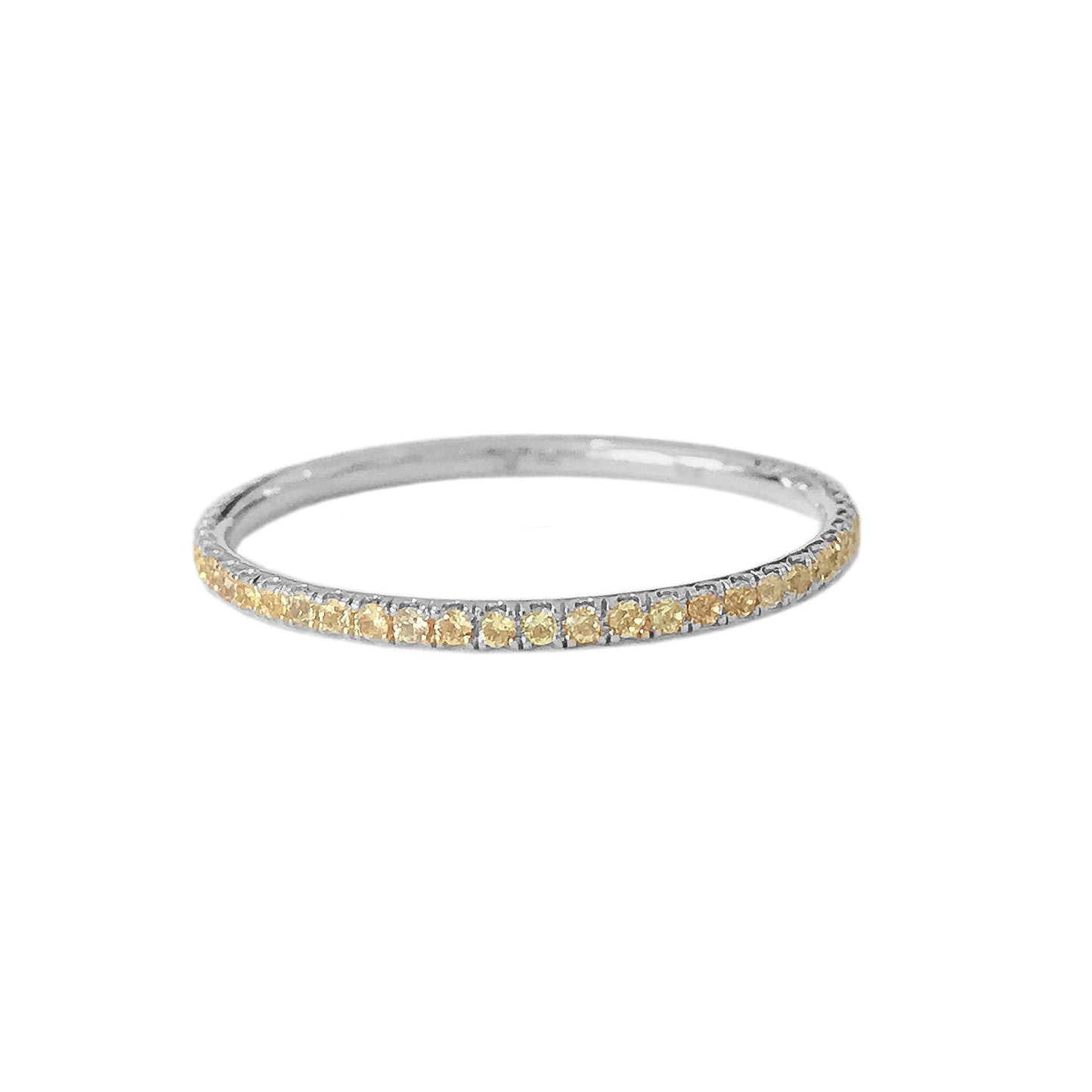 14K Gold Micro Pavé Yellow Sapphire Gemstone Full Eternity Band