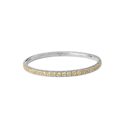 14K Gold Micro Pavé Yellow Sapphire Gemstone Full Eternity Band