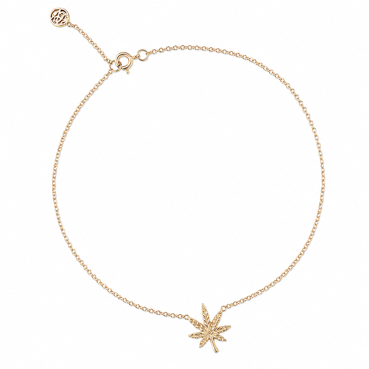 14K Gold Marijuana Ankle Bracelet (Anklet)