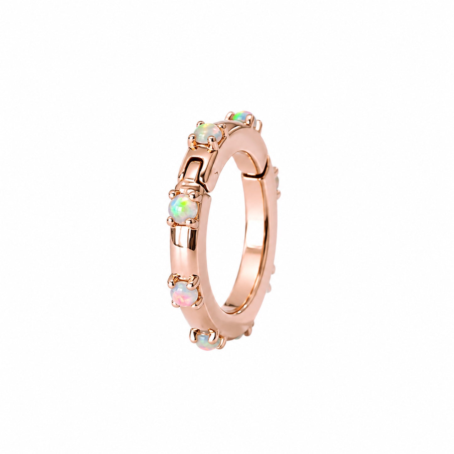 14K Gold Opal Round Charm Enhancer