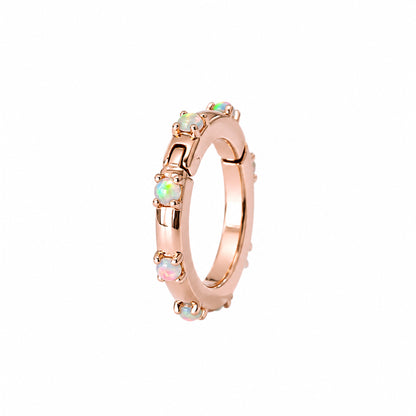 14K Gold Opal Round Charm Enhancer
