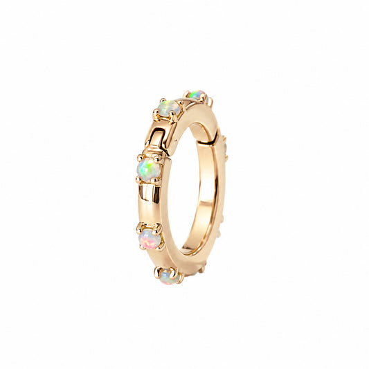 14K Gold Opal Round Charm Enhancer