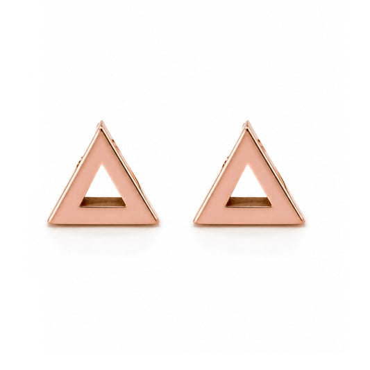 14K Gold Open Triangle Stud Earrings