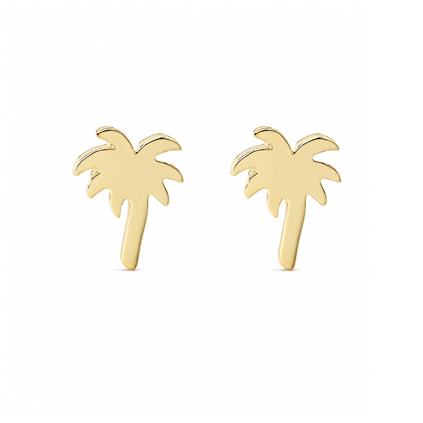 14K Gold Palm Tree Stud Earring