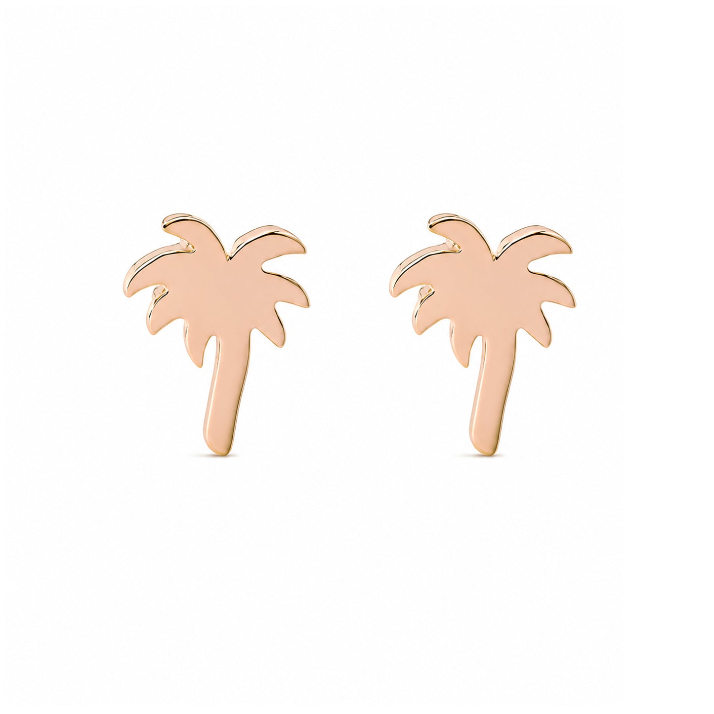 14K Gold Palm Tree Stud Earring