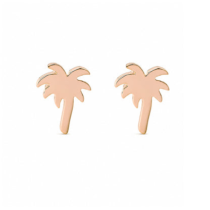 14K Gold Palm Tree Stud Earring