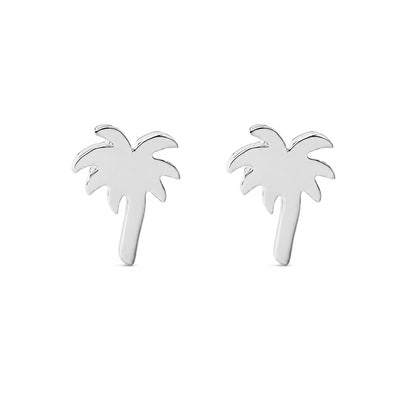 14K Gold Palm Tree Stud Earring